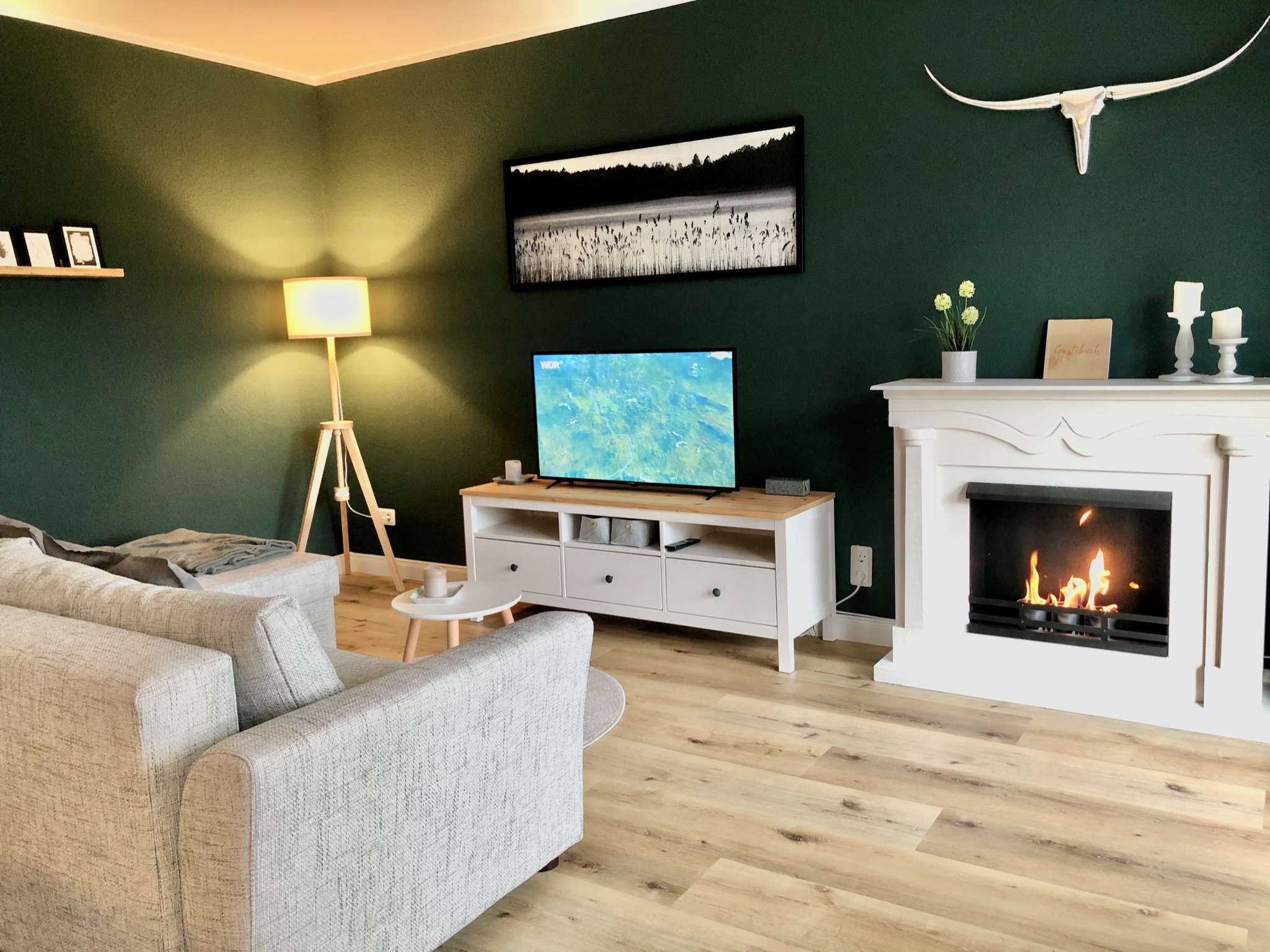 Kaminzimmer der Ferienwohnung Auszeit am See