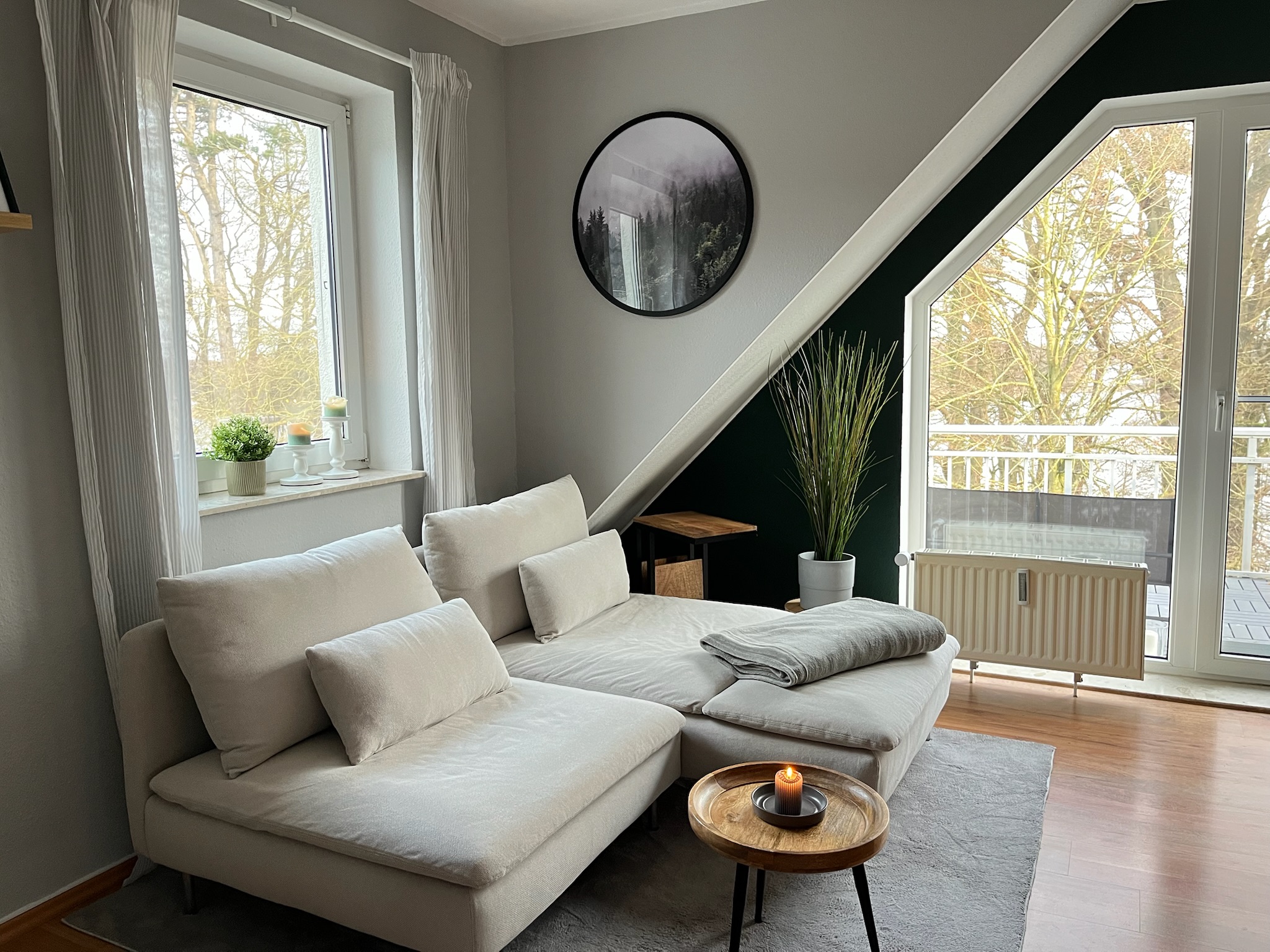 Sitzecke der Ferienwohnung Lütt am See